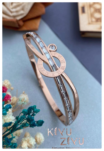 Roman Dial Designer Bracelet Studded With CZ