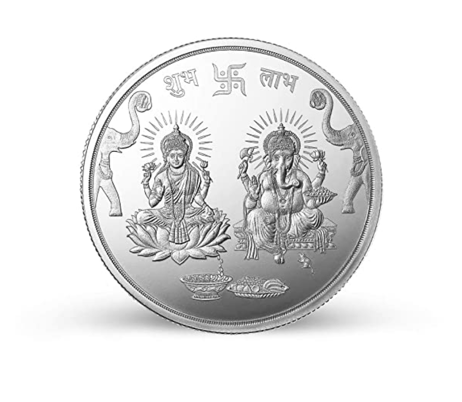 10 gm Silver Coin with Laxmi Ganesh impression