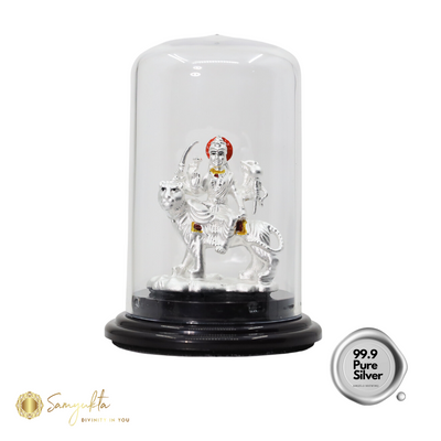 Samyukta 999 Pure Silver Durga Maa |Ideal gift for Home Décor, Housewarming, Car dashboard