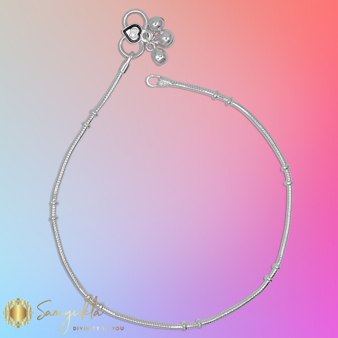Elegant-&-Ethnic Anklets in Pure Silver
