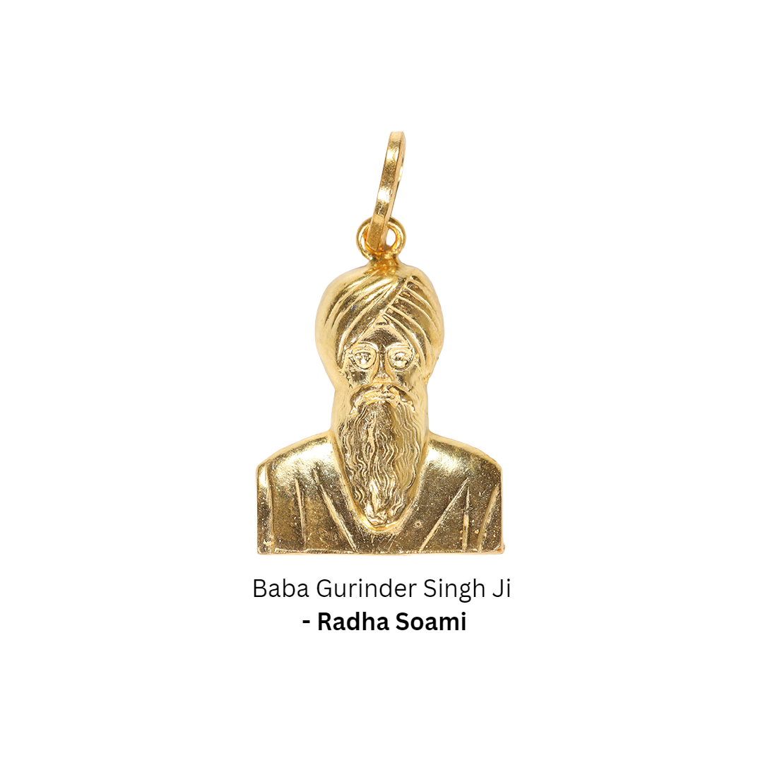 Baba Gurinder Singh Ji | 925 Sterling Silver | Radha Soami | Gold Polish