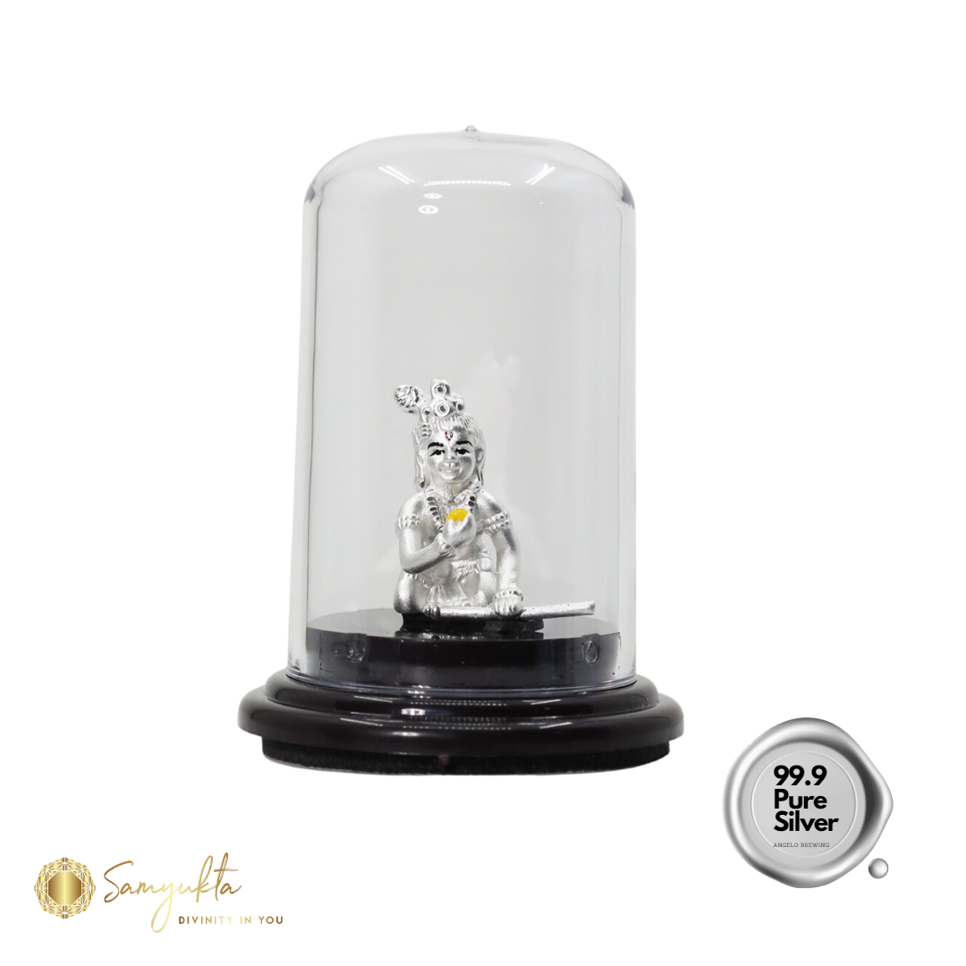 Samyukta 999 Pure Silver Ladoo Gopal |Ideal gift for Home Décor, Housewarming, Car dashboard