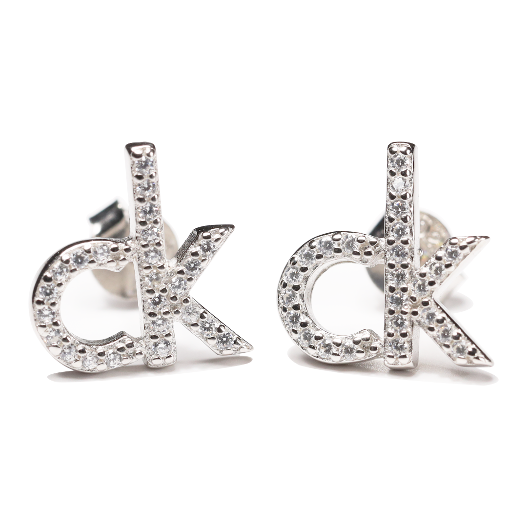 Samyukta 925 sterling silver CK (Calvin Klein) studs| International design